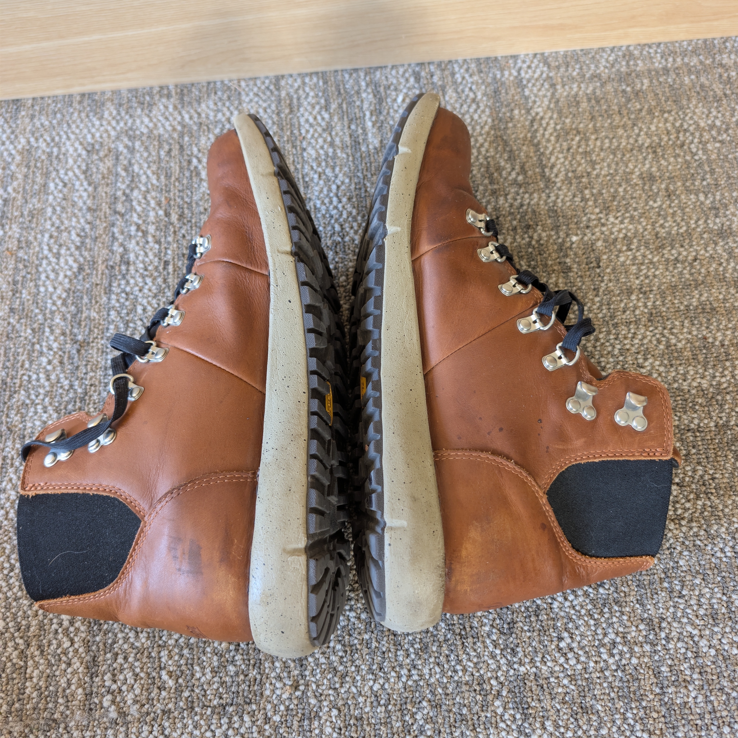 Danner Chestnut Brown Leather Hiking Boots With Black Ankle Panels